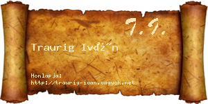 Traurig Iván névjegykártya